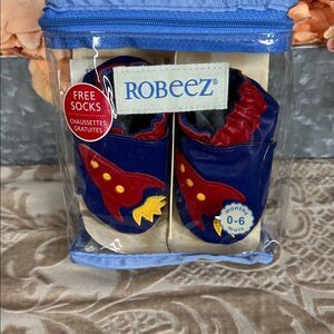 Robeez Rocket Ship Crib Shoes 0-6 Months